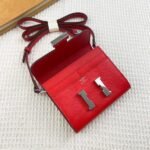 Hermes Bags Hermes Kangkang Mini Crossbody Bag p150 Model: 537-2 Palm Print Size: 13*11.8cm Made of Empson palm print cowhide Exquisite with smooth straight edges. It has two cash slots inside, one zipper pocket, six card slots. The shoulder strap length is adjustable can be detached to use as a wallet. High-end and elegant, you deserve it - Image 4