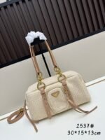 Prada Bags Large Size 270 with Box PRADA Woven Bag | Spring Summer Locking in This Lazy Vibes✨～|||Minimalism Meets Weaving Art! Not Bag, but Italian Handcraft! Some People Love It‮It's joyful‬The laid-back casual style has‮Delightful‬Love its return‮Excellent‬Elegant. Prada's woven bags this season are simply secret weapon "discreet socialite." Full Handmade Feel: Each Nylon Rope Interwoven, Feeling Warmth of Craftsman's Fingers ✅ Incredibly light: The empty bag is light as cloud! Carrying all day during commuting doesn't strain shoulders No‮Only‬Compatible‮Not coming‬Effortful, yet‮Let it be‬The complete set looks better‮Bright Dazzling‬Click. Everyday Wear‮Suddenly‬Oh, go out and have fun‮At the time‬Wait a moment‮Fang Shang‬Receive‮Youna‬Versatile, very‮Worth it‬Get it. ​Size 30*15*13 ​ Model 2537
