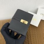Celine Bags TRIOMPHE16 Glossy Flip Holder Cow Leather Lining Rotating Lock Closure Main Compartment 2 Inner Card Slots Size: 4 3 1 inches 10 7.6 X 2cm Number: 10473 - Image 3