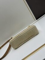 Prada Bags Lot 260 with Box Light Apricot Woven Underarm Handbag Love to the Heart|||It's light apricot-colored knitted [Colorful R]. unique appearance so beautiful~ The plush texture of this beautiful bag is gentle and soft~ It has such a summer vibe~ This rare color fabric style~ You'll be asked about it everywhere you go~ It's simply stunning [Celebration R]#Prada [Topic]##A Panacea [Topic]##Favoring Niche Bags [Topic]##Prada 3-in-1 Prada [Topic]##Light Milk Tea [Topic]##Yarn Knitting [Topic]#Size 22x15x6, style number 2369 - Image 5