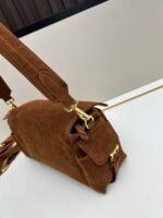 Prada Bags Comes box, batch 245, unique texture.This is of most popular replica series, inspired by Prada's designs from 90s early millennium. It features shoulder strap can be worn crossbody, on one shoulder, hand-held, with an iconic triangular enamel logo detachable small coin pouch.The suede version will give the classic design vintage, soft, warm feel High-quality texture: Suede has soft delicate touch, bringing a vintage and understated luxury vibe that stands out more than smooth leather or nylon. ​ Small size 22x14x10, model 2565 - Image 3