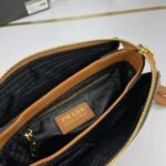 Prada Bags 280 Prada Flap Crossbody Model 66136, Equipped with Two Straps, 2019 Summer New Fashion Women's Single Bag, Striped Shoulder Strap Genuine Leather Handbag, 3 Compartments [Strong] Size 21-15-9cm - Image 8