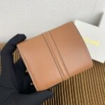Celine Bags TRIOMPHE16 Small Glossy 70% off Wallet Leather Lining: Cow Leather/Fabric gold Finish Rotating Lock Closure Snap Button Foldable Coin 5 Card Slots 1 Banknote Pocket Flat Pockets Size: 4 2 inches 10.5 9.5 X 4cm Number: 10523 - Image 4