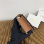 Celine Bags TRIOMPHE16 Glossy Flip Holder Cow Leather Lining Rotating Lock Closure Main Compartment 2 Inner Card Slots Size: 4 3 1 inches 10 7.6 X 2cm Number: 10473 - Image 5