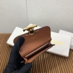 Celine Bags  CELINE Printed TRIOMPHE Canvas Holder Yellow Brown Coated Canvas, Sheepskin Trim with Two Credit Card Slots 4 3 0 Inches 10.5 7 X 1cm Calfskin Lining Reference Number: 10582 - Image 9