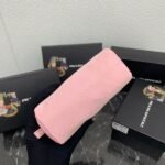Prada Bags PRADA Official Synchronized New Arrival, Enamel Triangle Metal Logo Zipper Closure Nylon Cosmetic Bag Regular Women's Style✌✌✌ Product Cabinet Special Real Shot [Strong]! Size: Quality Leather: Original Color: Gold Black Silver Buckle, Plum Red, Pink, Sky Blue, Apricot, Green, Lavender Purple, Size 12㎝*3.5㎝*8㎝, model LM217 - Image 5
