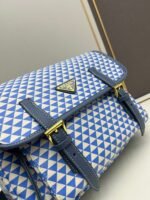 Prada Bags Batch 300 Box Latest Fabric/Symbole Messenger Bag❗|||Made Printing nylon fabric cross-grain cowhide.The is eye-catching striking; print on the consists of classic triangles, very appealing to look at, and it has ample space. This stylish can be worn bag, recommended as crossbody or shoulder with color matching, a favorite bag for going out, Parda new product launched Unisex # Dimensions 30x22x11, model 2510 - Image 4