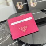 Prada Bags P50 PRADA Popular Genuine Leather Card Holder [Heart] Latest Style from Counter, Synchronized the Official Website, Authentic with Internal Code 224, Cross Pattern Cowhide Texture, Imported Threaded Lining, and Even Stitching, Smooth Oil Edge, Exquisite Workmanship, Size: Length 10cm Height 8cm, Color: Epoxy Gold, Black, Bright Plum Red, Pink, Blue Sky Blue, Apricot, Purple, Number: ML206 - Image 8