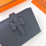 Hermes Bags HERMES New H Passant Epsom Calfskin Short Wallet Sheath "H passant" opening and closing -Zipper Coin Purse -3 card slots - Banknote Pocket Metal texture: Palladium plating Size: 12*10cm Model: 950 Palm Print - Image 3