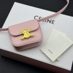 Celine Bags  120 Upgraded Original Version Gift Box | Mini Crossbody Bag〰 Pink# Calfskin collision inspiration between Arc de Triomphe minimalism stunningly beautiful shape bag simply golden ratio, small and The more you look at it, better gets, giving off a French-style elegance Carrying it on your back feels like an exquisite piece art Made with genuine Italian leather, texture of the leather is top-notch ：** Model: 101513 / 10I513