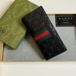 Gucci Bags 70 Upgraded Original Version: This Suit Wallet is Made of GG PVC Leather with Calfskin Supreme High-Grade Artificial Canvas, Featuring Brand Red and Blue Woven Stripes.Size: 19x10 Model: 408836