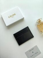 Celine Bags 50 CELINE New Embossed Logo Holder, Made of Top Layer Cowhide, Two Card Slots + One Middle Insert Pocket, Style No.: 10L833, Size: 10.5×7cm - Image 3
