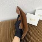 Celine Bags TRIOMPHE16 Small Glossy 70% off Wallet Leather Lining: Cow Leather/Fabric gold Finish Rotating Lock Closure Snap Button Foldable Coin 5 Card Slots 1 Banknote Pocket Flat Pockets Size: 4 2 inches 10.5 9.5 X 4cm Number: 10523 - Image 8