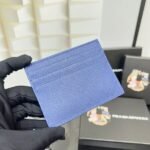 Prada Bags PRADA Best-Selling Genuine Leather Card Holder [Heart] Latest Style from the Counter, Official Website Synchronized, Authentic Development Internal Code 224, OEM Code, Cross Pattern Cowhide with Excellent Texture, Imported Threaded Lining, and Uniform Stitching, Smooth Oil Edge, Exquisite Workmanship, Size: Length 10cm Height 8cm, Color: Epoxy Gold, Black, Bright Plum Red, Pink, Blue Sky Blue, Apricot, Purple, Number: ML206 - Image 3