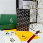 Goyard Bags 85 Goya Multifunctional Travel Wallet Holder, with 1 Main Compartment, Side Compartments, 2 Ticket Dividers, 9 Card Slots, Combining Fashion and Multifunctionality, Can Store Tickets, Cash, Passport, Various Bank Cards, etc. Style number: 98129 Color: Black/Brown Size: 19cm 1.5cm x 11.5cm - Image 2