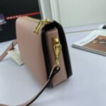 Prada Bags 280 Prada Flap Crossbody Model 66136, Equipped with Two Straps, 2019 Summer New Fashion Women's Single Bag, Striped Shoulder Strap Genuine Leather Handbag, 3 Compartments [Strong] Size 21-15-9cm - Image 4