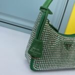 Prada Bags 270 2021 New Sparkling Rhinestone Hobo Bag Box Wow! entire inlaid rhinestones. The rhinestones are dazzling under the light! beautiful. Trust me, carrying it out at night is very eye-catching has a high rate of turning heads. People will compliment wherever you go. This sparkling rhinestone bag also pairs well outfits, it's so fairy-like and cool, suitable any occasion, especially for attending Prada events paired with dresses. It's absolutely stunning! Size 22cm, model number 2260 - Image 6