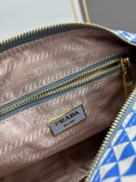Prada Bags Batch 300 Box Latest Fabric/Symbole Messenger Bag❗|||Made Printing nylon fabric cross-grain cowhide.The is eye-catching striking; print on the consists of classic triangles, very appealing to look at, and it has ample space. This stylish can be worn bag, recommended as crossbody or shoulder with color matching, a favorite bag for going out, Parda new product launched Unisex # Dimensions 30x22x11, model 2510 - Image 8