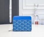 Goyard Bags 65 Sky Blue Gift Box High-Quality Original Geyad Short Zipper Wallet Originated from France in 1853 Nearly Two Hundred Years Heritage Fabric Made of Mixed Hemp, Cotton, Hemp Fibers with Smooth Gum Acacia Coating Waterproof and Durable Size: 11.5*9.5*2cm