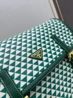 Prada Bags Batch 300 Box Latest Fabric/Symbole Messenger Bag❗|||Made Printing nylon fabric cross-grain cowhide.The is eye-catching striking; print on the consists of classic triangles, very appealing to look at, and it has ample space. This stylish can be worn bag, recommended as crossbody or shoulder with color matching, a favorite bag for going out, Parda new product launched#Unisex#Dimensions 30x22x11, model 2510 - Image 4