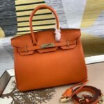 Hermes Bags Bulk 360, Medium 350, Small 330 Upgraded Hermès Bk Birkin Bag Original Version New Leather Texture 8 Colors Available Gold and Silver Buckle Three Sizes 25cm 30cm With 35cm Without Shoulder Strap Fine Grain Calfskin, Matching Imported Alloy Hardware, Logo, Inner Goat Grain, Top Craftsmanship, Hermes - Image 3