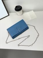 Hermes Bags HERMES official website new model New H Passant All the Time Epsom Calfskin Long Wallet Model: 951-1 chain style⛓‍ Sheath "H passant" opening and closing Zipper Coin Purse -Flap Pocket pants, with original factory OEM code inside - Can store passport or large-sized phone Metal texture: Palladium plating Dimensions: Length 20.8 Width 12.4 × Thickness 2.7cm - Image 7