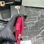 Prada Bags P90 PRADA Official Synchronized New Shipment, Short Clip Hot Item Shipment:✌✌✌ Product Cabinet Special Real Shot [Strong]! Size: Quality Leather: Original Character Ten Pattern Color: Epoxy Gold Triangle Logo Plum Bright Red, Pink, Black, Apricot, Sky Blue, Purple Size 10X9Ⅹ2, Model LM211 - Image 6