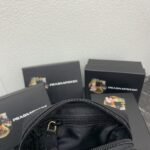 Prada Bags PRADA Official Synchronized New Arrival, Enamel Triangle Metal Logo Zipper Closure Nylon Cosmetic Bag Regular Women's Style ✌ Product Cabinet Special Real Shot [Strong]! Size: Quality Leather: Original Color: Gold Black Silver Buckle, Plum Red, Pink, Sky Blue, Apricot, Green, Lavender Purple, Size 12 *3.5 *8 ㎝ , model LM217 - Image 6