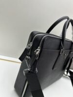 Prada Bags 550 P Home Out Newest Original Men's Bag 0366B, Black, Synchronized with Flagship Stores, Quality, Made of Top Imported Cross Grain Cowhide, Full Leather Inside and Out, 175 OEM Code, Length 36.5 x Height 28cm, Fully Upgraded - Image 6