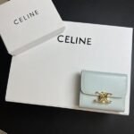 Celine Bags  80 Top quality lake blue Arc de Triomphe Wallet 2-in-1 Full Calfskin Split Non-Super Migratory ‼ Celine New Glossy Cow Leather Short Coin Purse❤ TRIOMPHE metallic snap buttons Small enhance taste, classic popular models High aesthetic value practicality, compact portable, one everyone All kinds of bank cards and ID documents are easily misplaced No worries about not finding it, essential daily items 5 slots, banknote slot, 1 detachable card pocket It's true that small things have all the necessary components~ The wallet can be used long time without any loss Premium packaging makes it more honorable to give as a gift, go for it! Model: 10l653DS3 / 16332 /10I653 Size: 9.5×7.5×3cm
