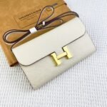 Hermes Bags Hermes Constance Shoulder Bag p155 Model: 539-2 Palm Print Size: 22*11cm Made of Empson cowhide, original factory code soft comfortable to the touch.Exquisite elegant, with smooth straight edges. It has two bill inside, one zipper pocket, and 12 card slots for super large capacity, which can hold phone.Can be worn crossbody an underarm bag, adjustable shoulder strap length, detachable as a wallet or clutch, multi-use bag - Image 5