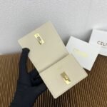 Celine Bags TRIOMPHE16 Glossy Flip Holder Cow Leather Lining Rotating Lock Closure Main Compartment 2 Inner Card Slots Size: 4 3 1 inches 10 7.6 X 2cm Number: 10473 - Image 7