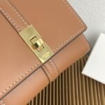 Celine Bags TRIOMPHE16 Small Glossy 70% off Wallet Leather Lining: Cow Leather/Fabric gold Finish Rotating Lock Closure Snap Button Foldable Coin 5 Card Slots 1 Banknote Pocket Flat Pockets Size: 4 2 inches 10.5 9.5 X 4cm Number: 10523 - Image 6