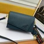 Prada Bags 320 Official Website Hot New ✨ Prada/PRADA - Flip Cover Best-Selling Model, Model 2105, Equipped Two Straps, Suitable for All Seasons 2020 Fashionable Double Women's Bag, Striped Shoulder Strap Genuine Leather Handbag Original Thick Cross Pattern Cowhide with Imported Smooth Calfskin, 3 Compartments [Rose] Mainly Recommended Hot-Selling Six Colors Size: 24*15*8cm - Image 4