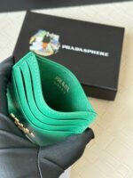 Prada Bags Prada Hot-Selling Holder Unisex Small Card Holder, Black, Model 1MC025, Loose Characters, Triangle Wheat Series, Nine Colors Made of cross-grain cowhide, 6 card slots ➕ A middle compartment that can hold multiple cards and cash, size 11.2×8.5cm, actual product photo, see is what you get - Image 6