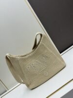 Prada Bags Batch 270 New Model This Series Prada's Main Focus the Entire Season.This product designed imported raffia very handcrafted.Each bag expertly woven by hand professional techniques, lightweight spacious, perfect for summer style. It looks beautiful with various outfits is so perfect. Hurry up and get it! Model: 2386, Size: 33 x 26cm