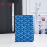Goyard Bags 70 box sky blue❤❤❤Goyar Holder 160 Years of Origin from the 19th Century Pointillist Y-shaped Printed Fabric Consistent Quality, Portable Easy to Carry, Lightweight Durable Material, Can Hold Passport and Multiple Bank Cards, Comes with Gift Box, Leather, Original Hardware, Dimensions 9.5*2*14cm