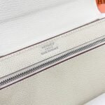 Hermes Bags HERMES official website new model New H Passant All the Time Epsom Calfskin Long Wallet Model: 951 Palm Print Sheath "H passant" opening and closing Zipper Coin Purse -Flap Pocket pants, with original factory OEM code inside - Can store passport or large-sized phone Metal texture: Palladium plating Dimensions: Length 20.8 Width 12.4 × Thickness 2.7cm - Image 6