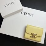 Celine Bags  80 Top quality yellow Arc de Triomphe Wallet 2-in-1 Full Calfskin Split Non-Super Migratory ‼ Celine New Glossy Cow Leather Short Coin Purse❤ TRIOMPHE metallic snap buttons Small enhance taste, classic popular models High aesthetic value practicality, compact portable, one everyone All kinds of bank cards and ID documents are easily misplaced No worries about not finding it, essential daily items 5 slots, banknote slot, 1 detachable card pocket It's true that small things have all the necessary components~ The wallet can be used long time without any loss Premium packaging makes it more honorable to give as a gift, go for it! Model: 10l653DS3 / 16332 /10I653 Size: 9.5×7.5×3cm