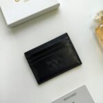 Celine Bags 50 CELINE New Embossed Logo Holder, Made of Top Layer Cowhide, Two Card Slots + One Middle Insert Pocket, Style No.: 10L833, Size: 10.5×7cm