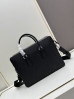 Prada Bags 550 P Home Out Newest Original Men's Bag 0366B, Black, Synchronized with Flagship Stores, Quality, Made of Top Imported Cross Grain Cowhide, Full Leather Inside and Out, 175 OEM Code, Length 36.5 x Height 28cm, Fully Upgraded - Image 3