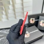 Prada Bags P50 PRADA Popular Genuine Leather Card Holder [Heart] Latest Style from Counter, Synchronized the Official Website, Authentic with Internal Code 224, Cross Pattern Cowhide Texture, Imported Threaded Lining, and Even Stitching, Smooth Oil Edge, Exquisite Workmanship, Size: Length 10cm Height 8cm, Color: Epoxy Gold, Black, Bright Plum Red, Pink, Blue Sky Blue, Apricot, Purple, Number: ML206 - Image 5