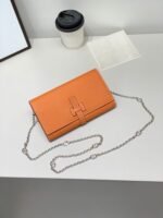 Hermes Bags HERMES official website new model New H Passant All the Time Epsom Calfskin Long Wallet Model: 951-1 chain style⛓‍ Sheath "H passant" opening and closing Zipper Coin Purse -Flap Pocket pants, with original factory OEM code inside - Can store passport or large-sized phone Metal texture: Palladium plating Dimensions: Length 20.8 Width 12.4 × Thickness 2.7cm - Image 2