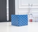 Goyard Bags 65 Sky Blue Gift Box Goyard♛ Factory Direct Sale Wallet Daily Essential Item G0YARD was founded in 1853 has history over 160 years. The fabric made from a blend of linen, cotton, hemp fibers, then coated with smooth gum aldehyde. It is waterproof, strong, durable, highly sought after by celebrities, royalty, and nobility Custom Smooth Leather for Exclusive Wallet✅Diagonal Stitching Perfect Size: 11*9 - Image 4