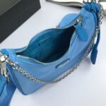 Prada Bags P360 Top Original Single Exclusive Box Prada Nylon Handbag/Underarm Internet Celebrity Sisterhood Group Crazy Planting Trending in Fashion Circle New Model! This Hobo Design Amazing Three-in-One Waist Bag/Crossbody/Single The Handle Has Been Replaced Chain, Adding Touch of Sexy an Underarm Comes a Long My Favorite is Small Pendant Bag Hanging on the Shoulder Strap Can Also Be Used as Accessories Other Bags Pants Usually Matches with Various Outfits No Problem, Guys Hurry Up and Get It, It's So Beautiful Model: 1BH204, Size: Length 22X Height 12x Bottom 6cm - Image 8