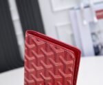 Goyard Bags 70 box, bright red ❤ Goyar Holder 160 Years of Origin from the 19th Century Pointillist Y-shaped Printed Fabric Consistent Quality, Portable Easy to Carry, Lightweight Durable Material, Can Hold Passport and Multiple Bank Cards, Comes with Gift Box, Leather, Original Hardware, Dimensions 9.5*2*14cm - Image 5
