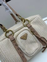 Prada Bags Large Size 270 with Box PRADA Woven Bag | Spring Summer Locking in This Lazy Vibes✨～|||Minimalism Meets Weaving Art! Not Bag, but Italian Handcraft! Some People Love It‮It's joyful‬The laid-back casual style has‮Delightful‬Love its return‮Excellent‬Elegant. Prada's woven bags this season are simply secret weapon "discreet socialite." Full Handmade Feel: Each Nylon Rope Interwoven, Feeling Warmth of Craftsman's Fingers ✅ Incredibly light: The empty bag is light as cloud! Carrying all day during commuting doesn't strain shoulders No‮Only‬Compatible‮Not coming‬Effortful, yet‮Let it be‬The complete set looks better‮Bright Dazzling‬Click. Everyday Wear‮Suddenly‬Oh, go out and have fun‮At the time‬Wait a moment‮Fang Shang‬Receive‮Youna‬Versatile, very‮Worth it‬Get it. ​Size 30*15*13 ​ Model 2537 - Image 4