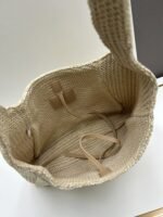 Prada Bags Batch 270 New Model This Series Prada's Main Focus the Entire Season.This product designed imported raffia very handcrafted.Each bag expertly woven by hand professional techniques, lightweight spacious, perfect for summer style. It looks beautiful with various outfits is so perfect. Hurry up and get it! Model: 2386, Size: 33 x 26cm - Image 6