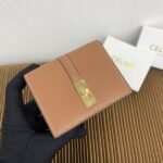 Celine Bags TRIOMPHE16 Glossy Flip Holder Cow Leather Lining Rotating Lock Closure Main Compartment 2 Inner Card Slots Size: 4 3 1 inches 10 7.6 X 2cm Number: 10473 - Image 2