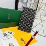 Goyard Bags 85 Goya Multifunctional Travel Wallet Holder, with 1 Main Compartment, Side Compartments, 2 Ticket Dividers, 9 Card Slots, Combining Fashion and Multifunctionality, Can Store Tickets, Cash, Passport, Various Bank Cards, etc. Style number: 98129 Color: Black/Brown Size: 19cm 1.5cm x 11.5cm